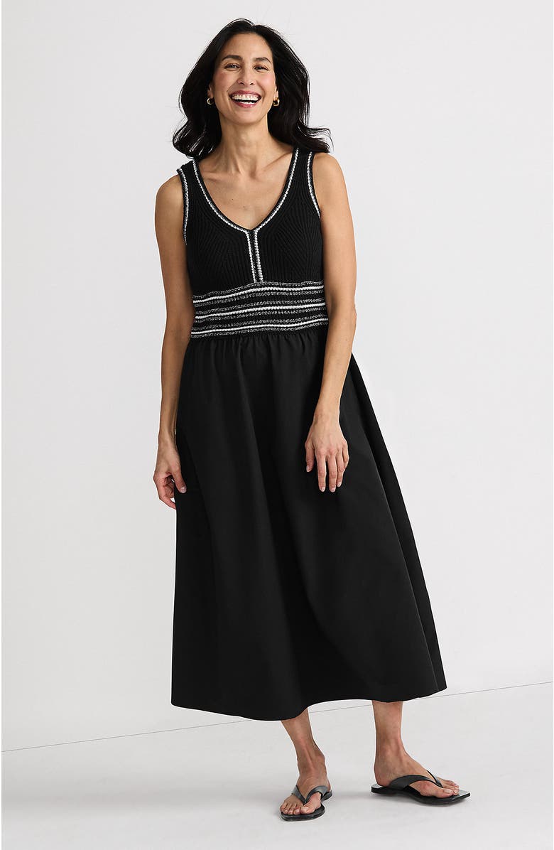 Lands' End Duet Vneck Sweater Dress, Main, color, 