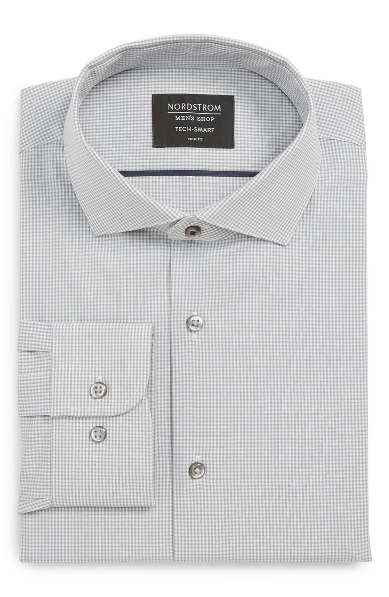 NORDSTROM MEN'S SHOP Tech-Smart Trim Fit Stretch Check Dress Shirt, Alternate, color, 