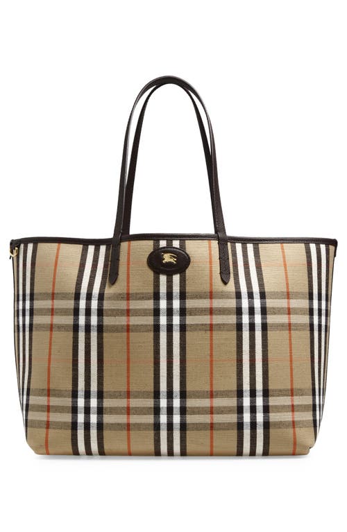 Burberry Medium Bloomsbury Leather & Canvas Reversible Tote In Burgundy