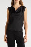 Vince Camuto Lace Trim Cowl Neck Sleeveless Top