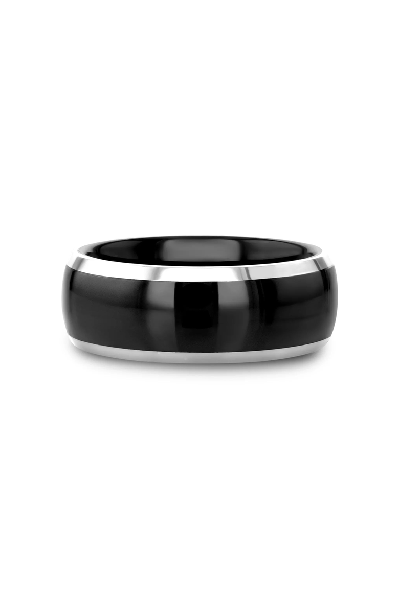 Carrera Domed Ceramic Tungsten Wedding Band, Alternate, color, 10mm