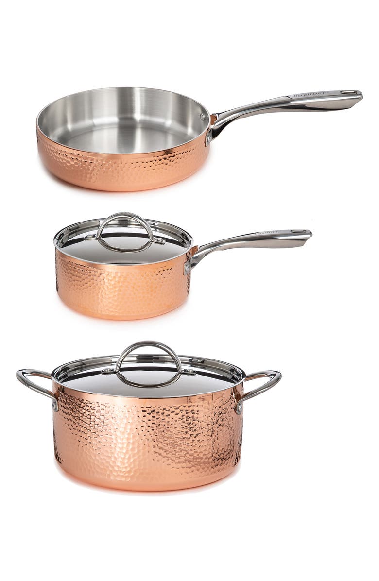BergHOFF Hammered Copper Six-Piece Cookware Set, Main, color, Copper Silver
