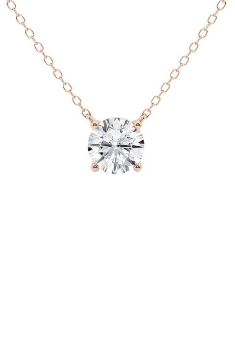 Round Cut Lab Created Diamond Necklace - 0.75ctw