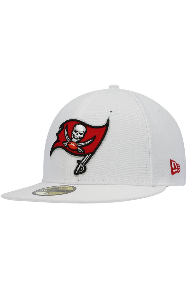 New Era Men's New Era White Tampa Bay Buccaneers Omaha Primary Logo 59FIFTY Fitted Hat, Main, color, 