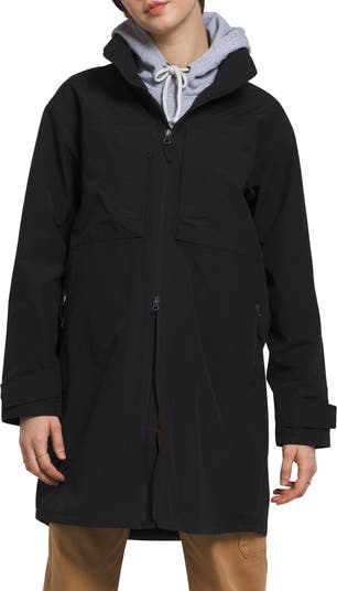 North face black trench coat hotsell