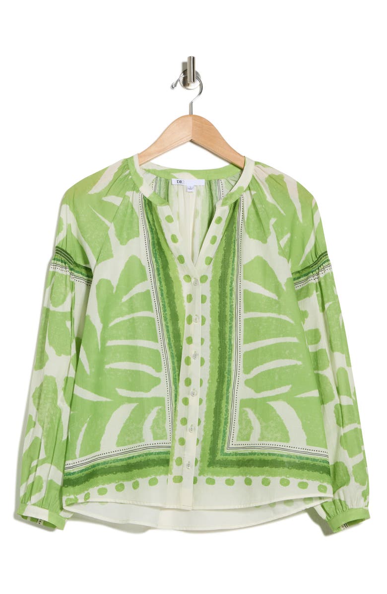 DR2 by Daniel Rainn Long Sleeve Cotton Top, Alternate, color, Lime
