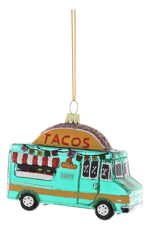 Cody Foster & Co. Taco Truck Glass Ornament in Teal Multi 