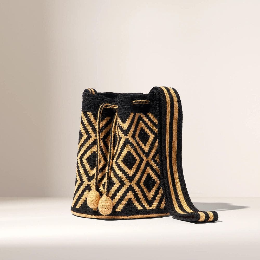 One Thread Collective Luja Bag, Main, color, Black + Gold