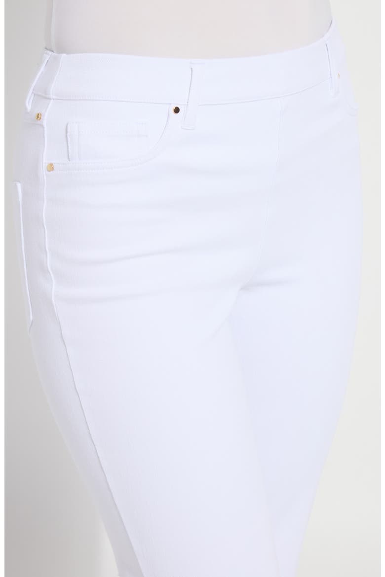 Billie Eyelet Pull-On High Waist Crop Straight Leg Jeans, Alternate, color, WHITE