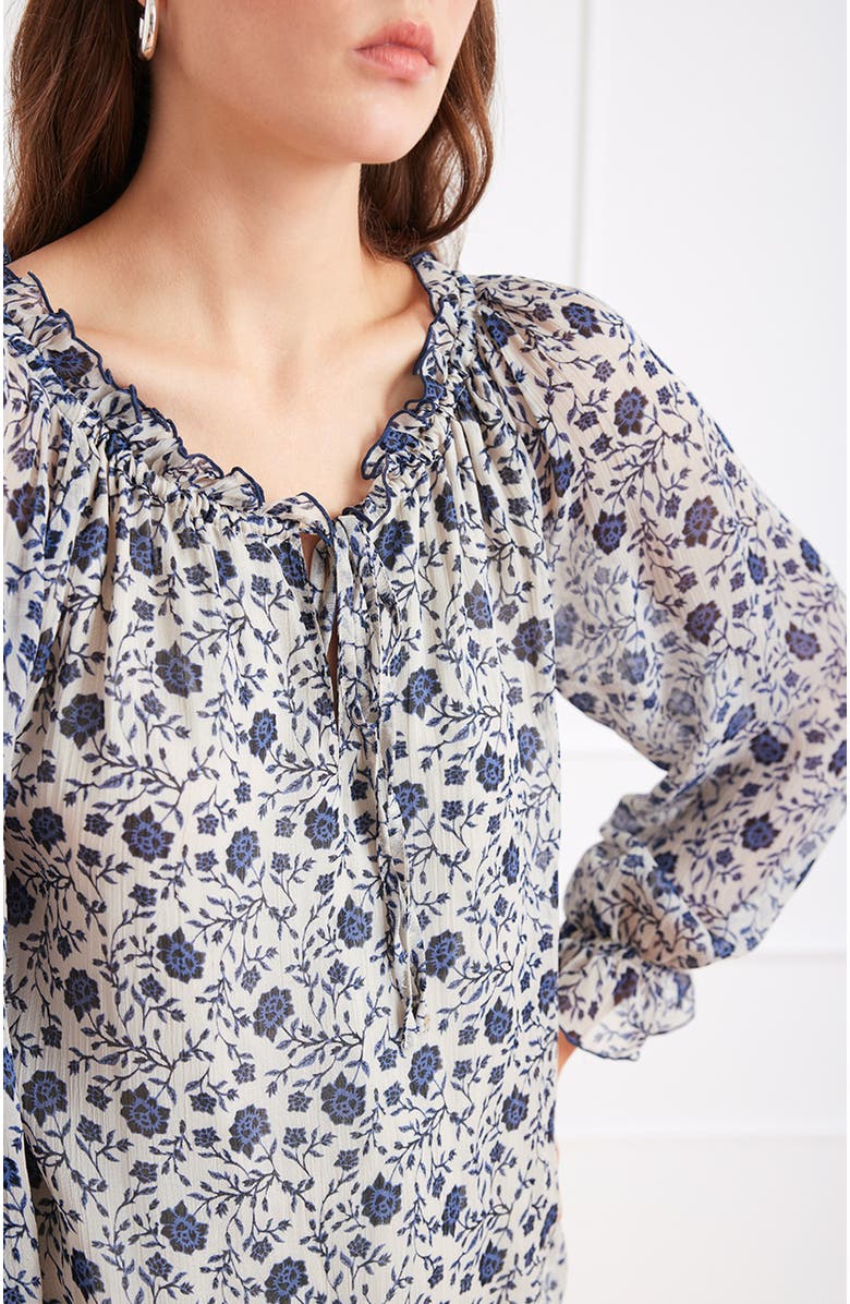 Paneros Clothing Esme Long Sleeve Top, Alternate, color, Sapphire Vines