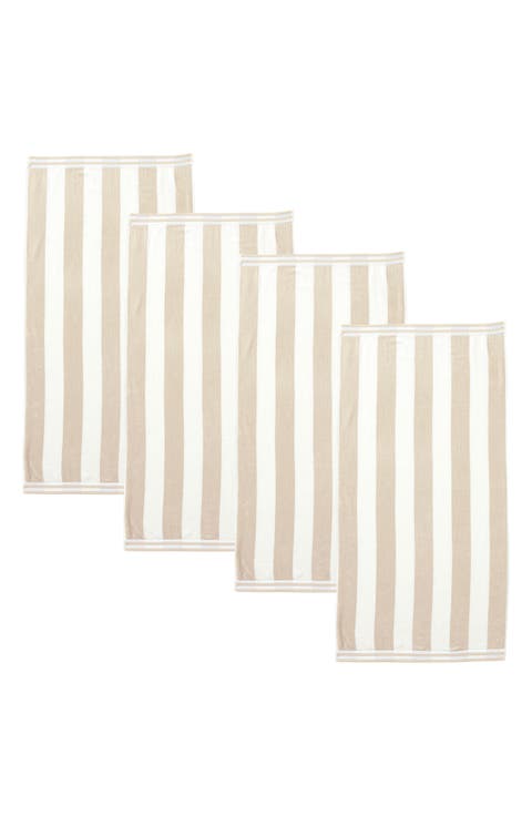 4-Pack Oversize Stripe Beach Towels