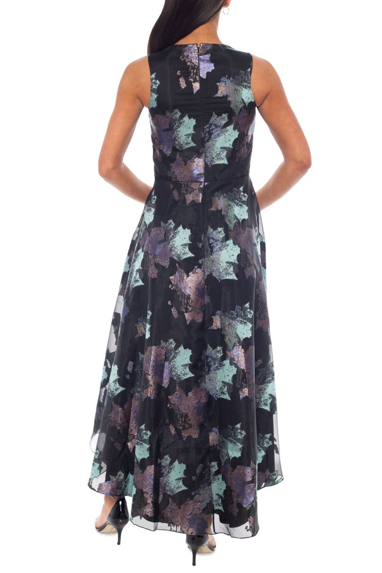Floral Brocade Sleeveless Dress, Alternate, color, BLACK/ MULTI