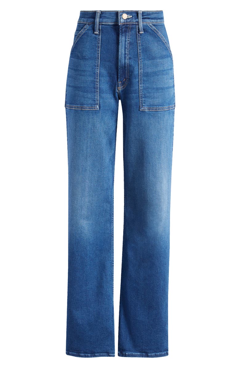 MOTHER The Patch Maven Heel Wide Leg Jeans, Alternate, color, Coastal Colors