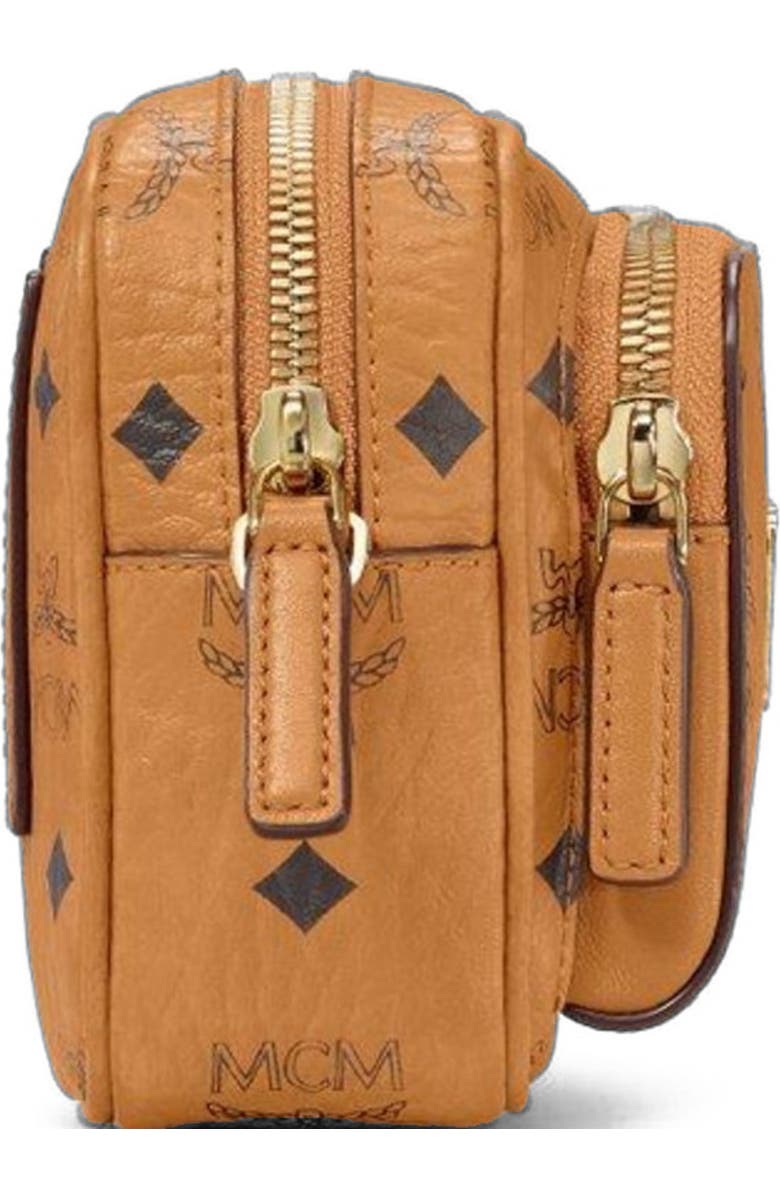 MCM Aren Crossbody in Visetos, Alternate, color, Cognac