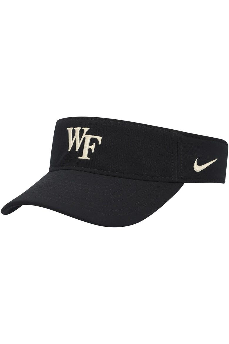 Men's Nike Wake Forest Demon Deacons Black Sideline Performance Visor, Main, color, Black