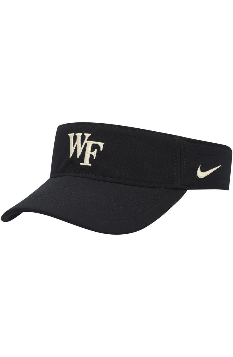 Nike Men's Nike Wake Forest Demon Deacons Black Sideline Performance Visor, Main, color, 