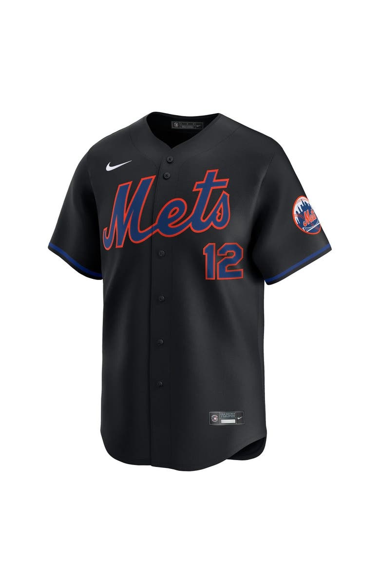 Nike Men's Nike Francisco Lindor Black New York Mets Alternate Limited Jersey, Alternate, color, Black
