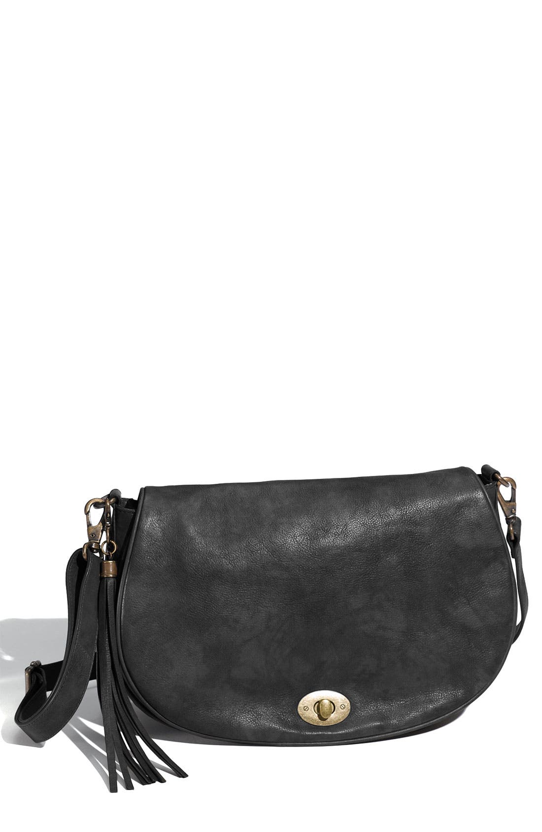 Halogen<sup>®</sup> 'Half Moon' Tasseled Crossbody Bag, Main, color, 