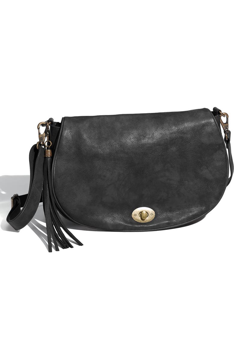 Halogen<sup>®</sup> 'Half Moon' Tasseled Crossbody Bag, Main, color,