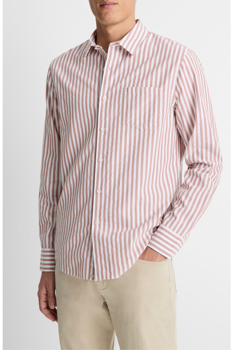 Stripe Classic Fit Button-Up Shirt, Alternate, color, SEPIA/ OPTIC WHITE