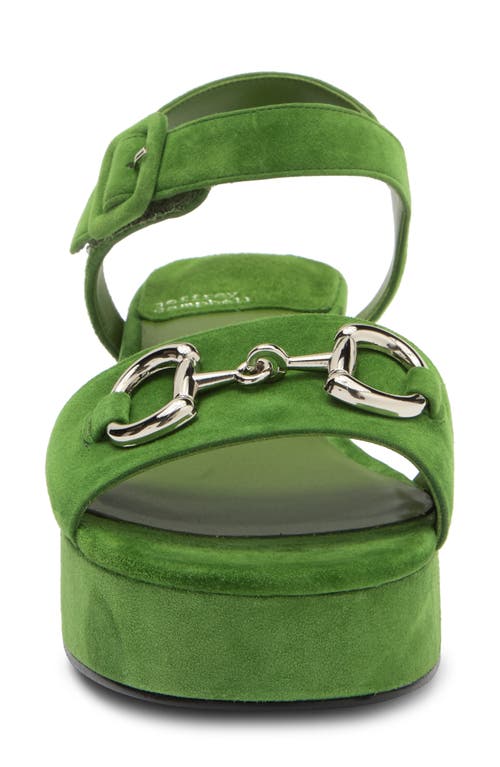 Jeffrey Campbell Timeless 2 Platform Sandal In Green Suede Silver
