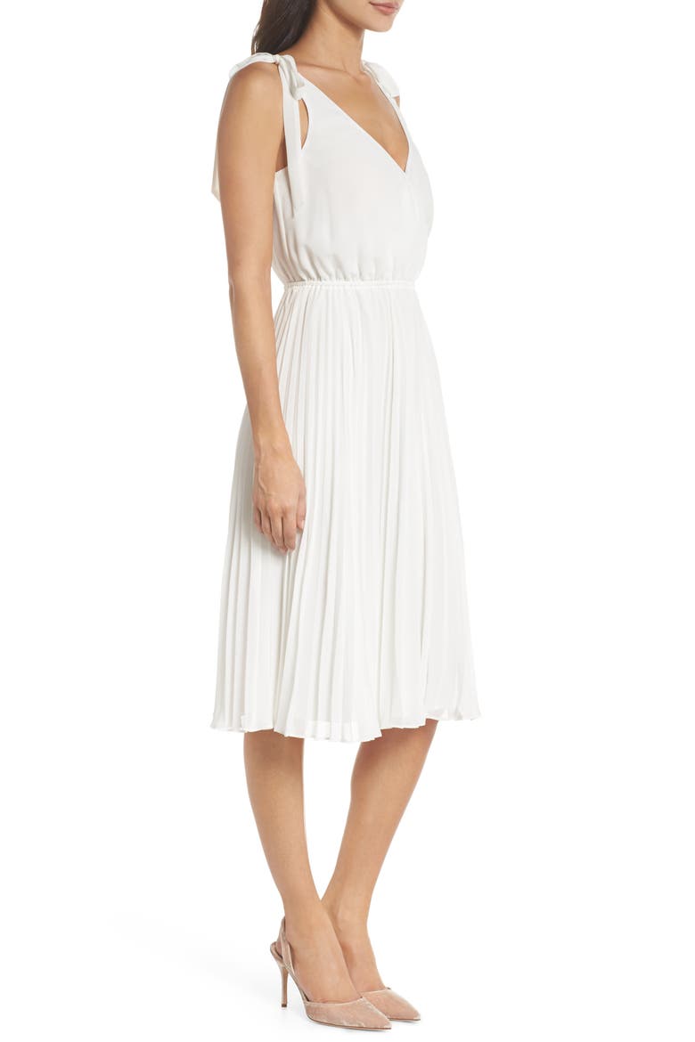 The Left Bank Pleat Dress, Alternate, color, WHITE