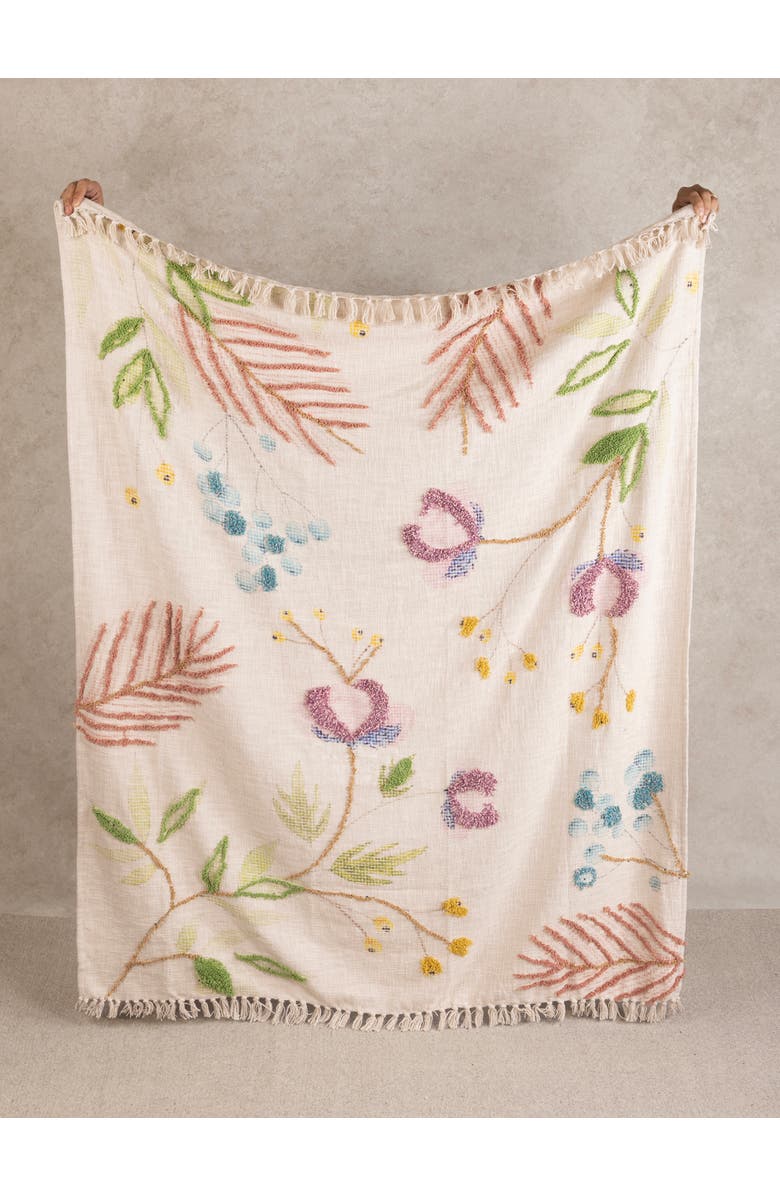 GAURI KOHLI Bahara Throw Blanket 50"x60", Main, color, Multicolored