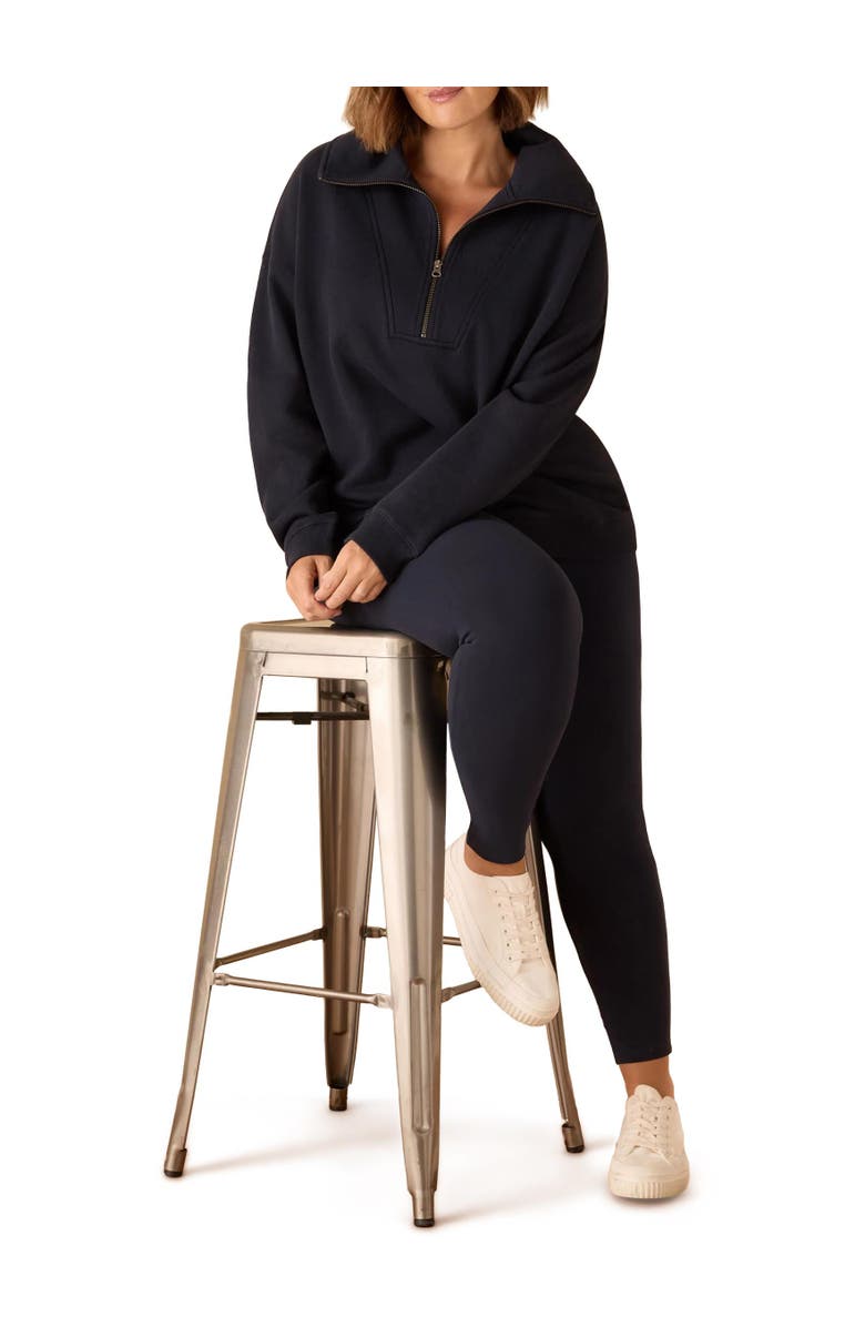 Live Unlimited Thick Stretch Cotton Leggings, Alternate, color, Navy