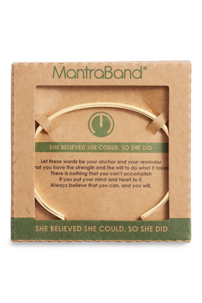 She Believed She Could, So She Did bracelet, Alternate, color, YELLOW GOLD