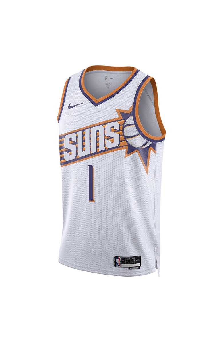 Nike Unisex Nike Devin Booker White Phoenix Suns Swingman Jersey - Association Edition, Alternate, color, White