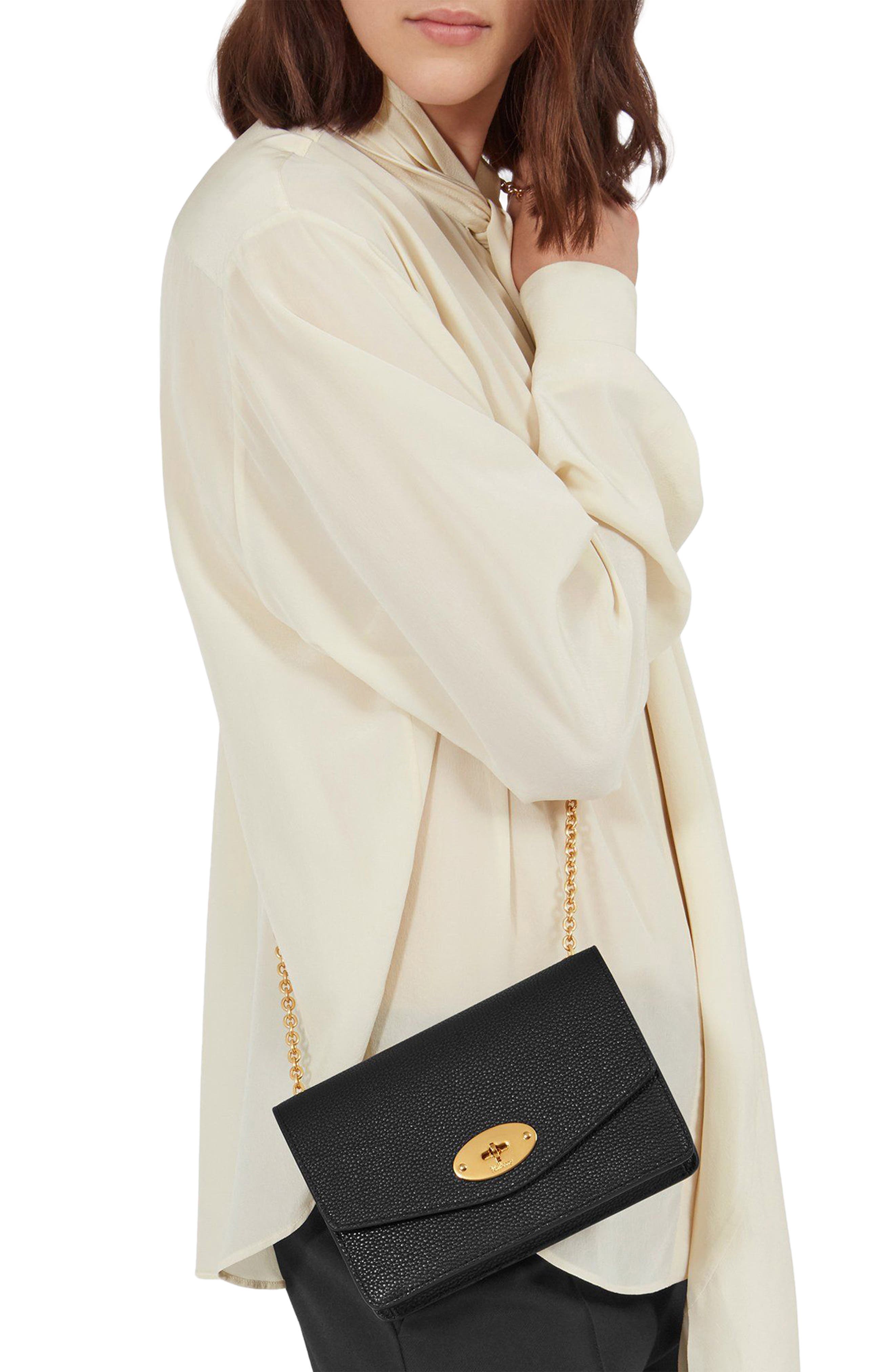 Mulberry 'Postman's Lock' Leather Crossbody Clutch, Alternate, color, 