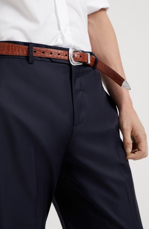 Brunello Cucinelli Trousers With Pleats In Navy Blue