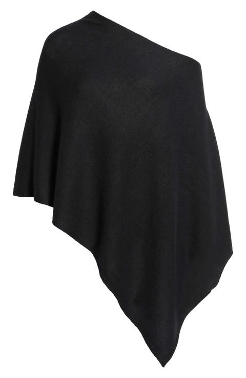 Wool & Cashmere Asymmetrical Poncho