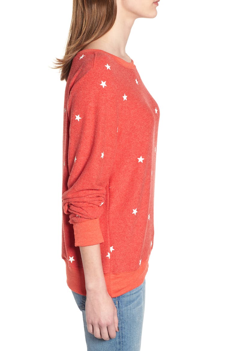Star Baggy Beach Pullover, Alternate, color, HOT LIPSTICK