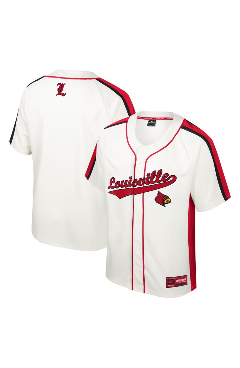 COLOSSEUM Men's Colosseum Cream Louisville Cardinals Ruth Button-Up Baseball Jersey, Alternate, color, 