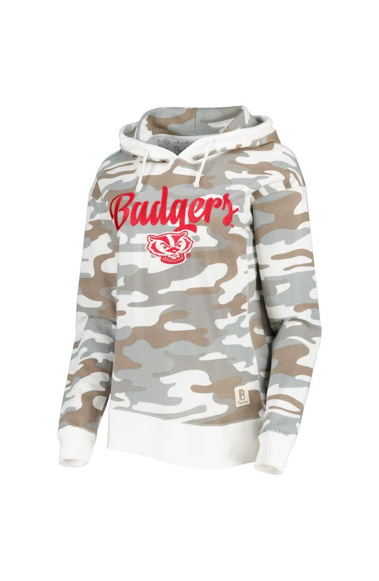 PRESSBOX Women's Pressbox Camo Wisconsin Badgers San Pablo Pullover Hoodie, Alternate, color,
