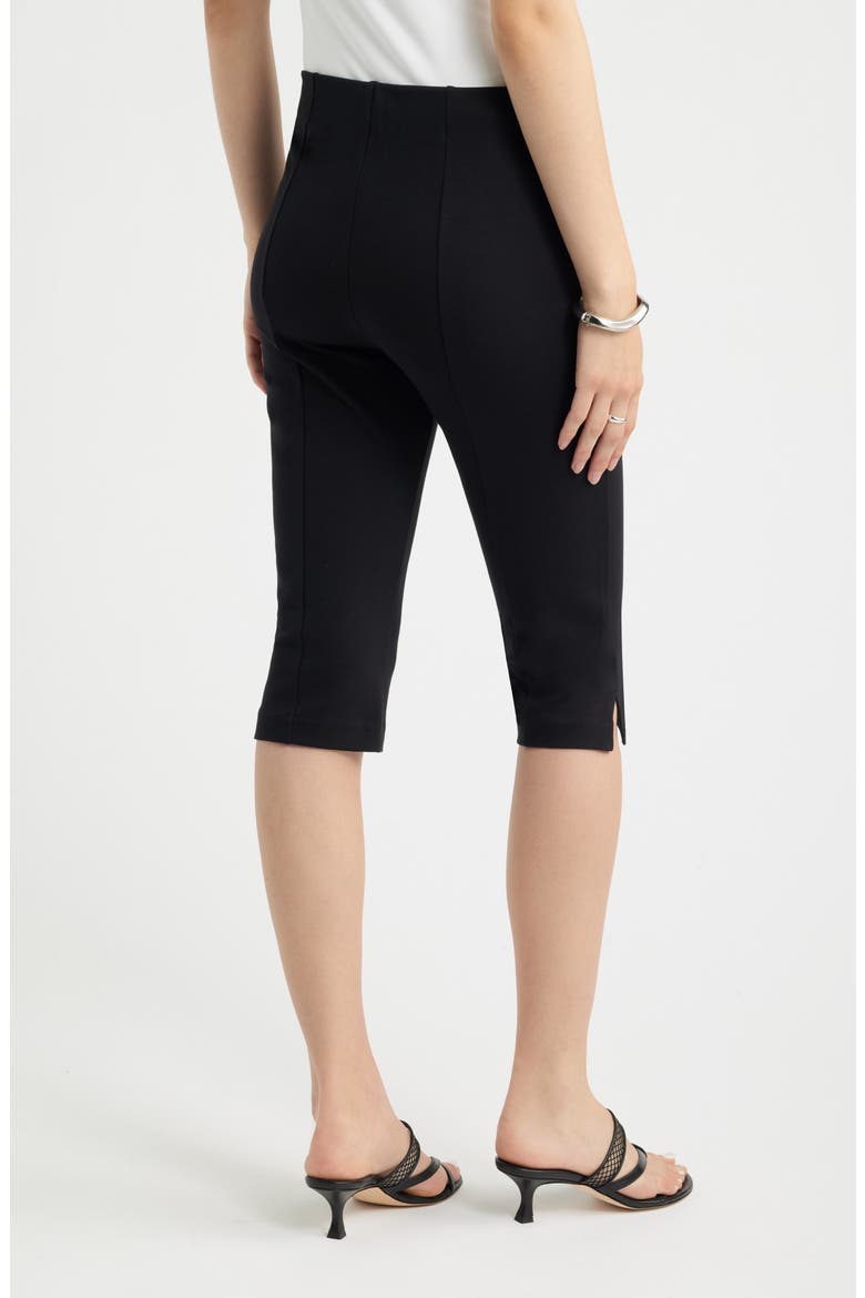 Ponte Knit Capri Pants, Alternate, color, BLACK