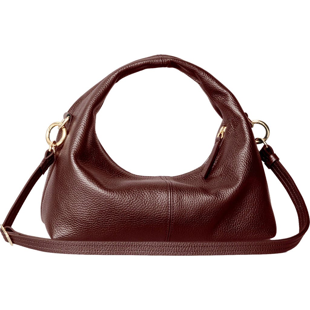 Hyer Goods Leather Mini Everday Shoulder Bag In Burgundy