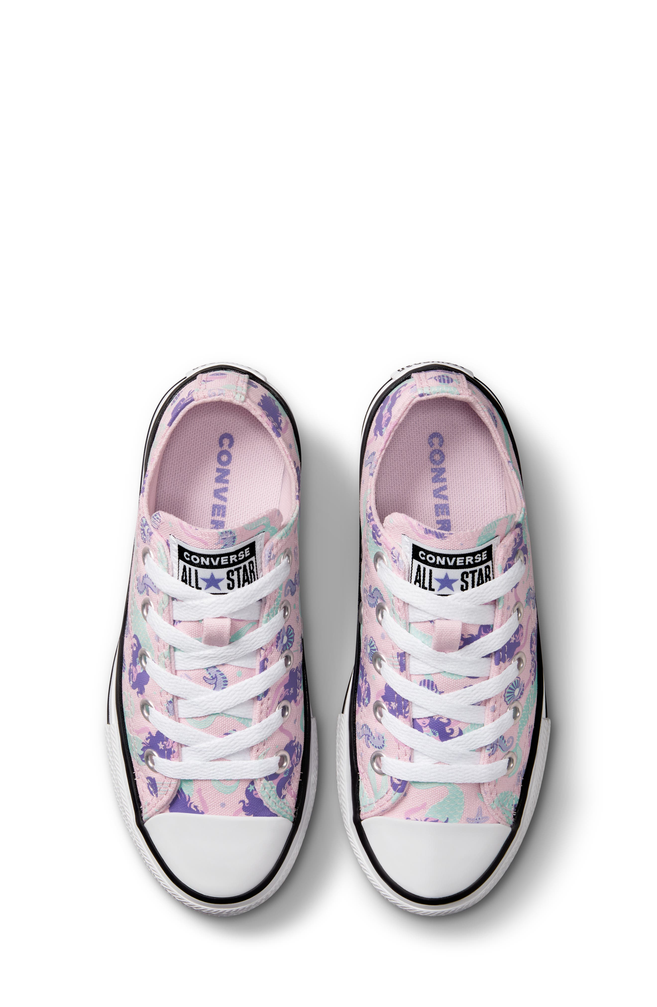 Chuck Taylor® All Star® Mermaid Low Top Sneaker, Alternate, color, PINK FOAM/ WILD LILAC