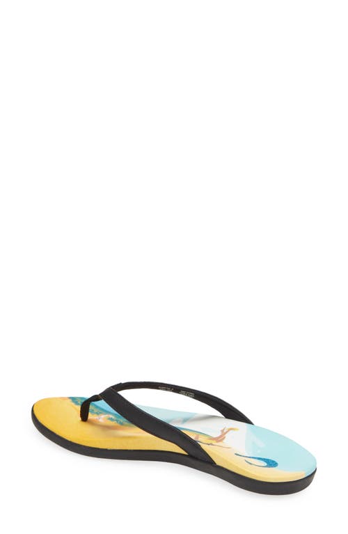Olukai Ho'opio Pae Water Resistant Flip Flop In Black/pae