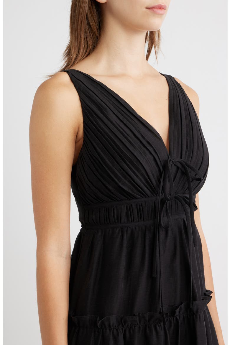 Fit & Flare Midi Dress, Alternate, color, BLACK