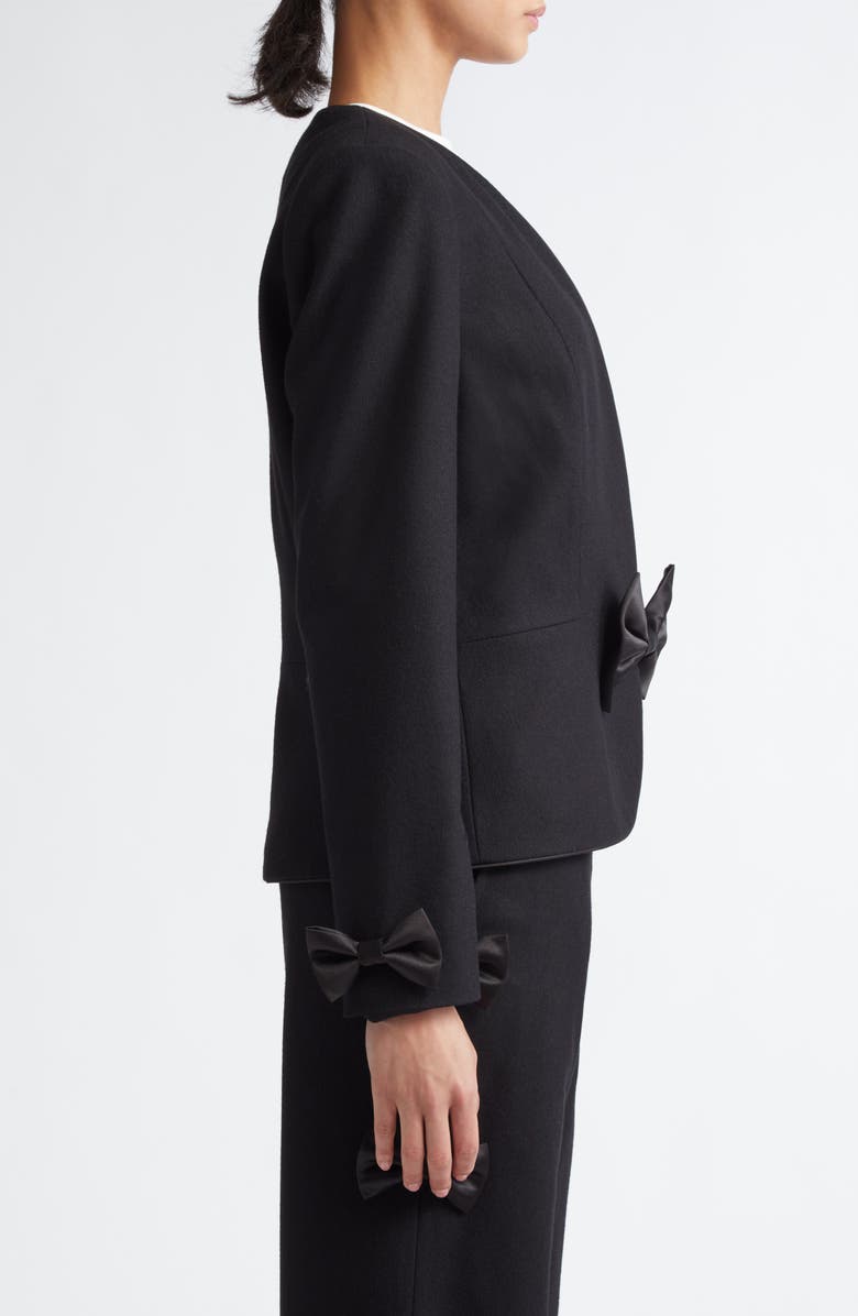 Tanner Fletcher Gender Inclusive Edith Satin Bow Blazer, Alternate, color, 