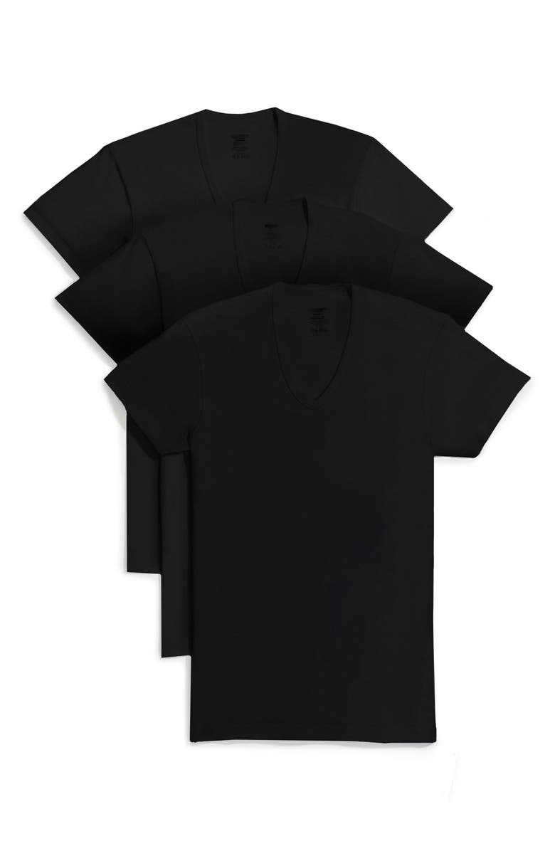 2(x)ist Slim Fit 3-Pack Cotton T-Shirt, Main, color, Black