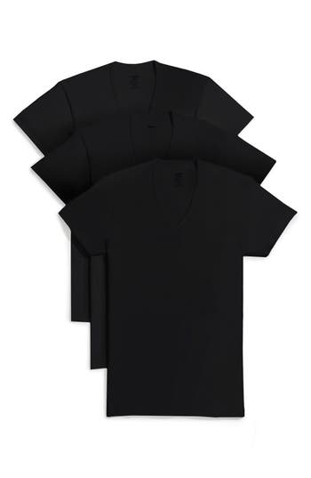 2(x)ist 3pk Slim Fit V-neck T-shirt In Black