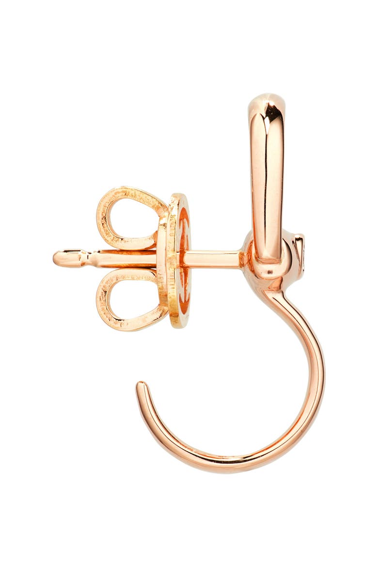 Horsebit Diamond Hoop Earrings, Alternate, color, ROSE GOLD