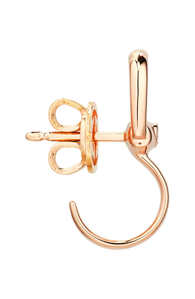 Gucci Horsebit Diamond Hoop Earrings, Alternate, color, Rose Gold