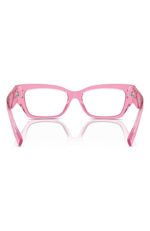 Dolce & Gabbana Dolce&gabbana 53mm Rectangular Reading Glasses In Transparent Pink