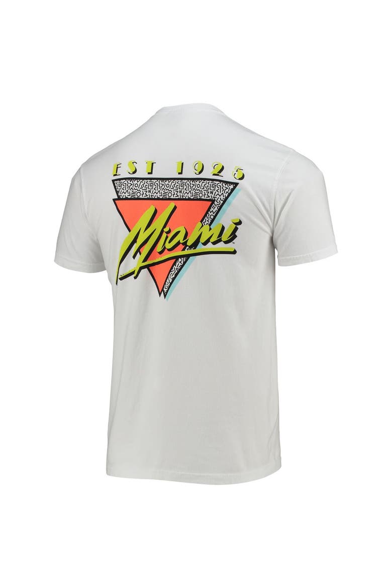 Men's White Miami Hurricanes Miami Vice Est. Comfort Color T-Shirt, Alternate, color, White