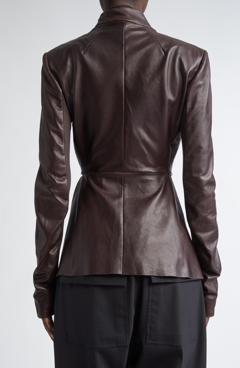 Rick Owens Strutter Leather Jacket, Alternate, color, Mahogany