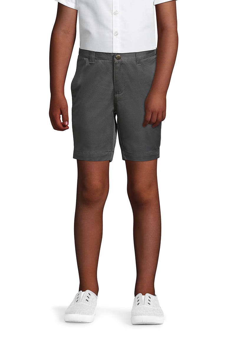 Girls Plain Front Blend Chino Shorts, Main, color, Arctic Gray